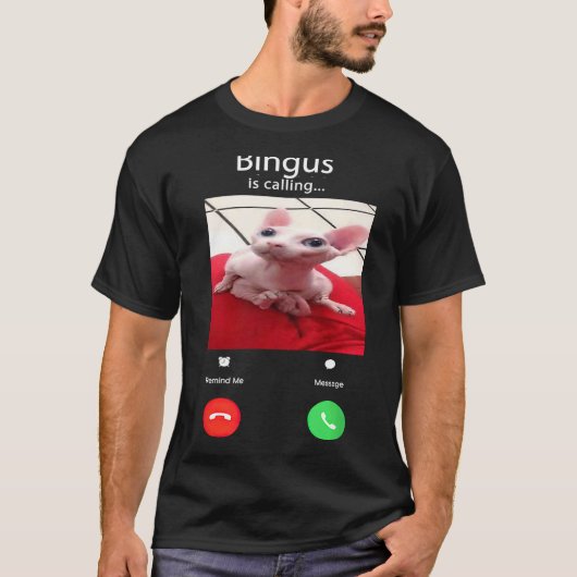 Bingus nennt Big Cat Meme T-Shirt (Vorderseite)