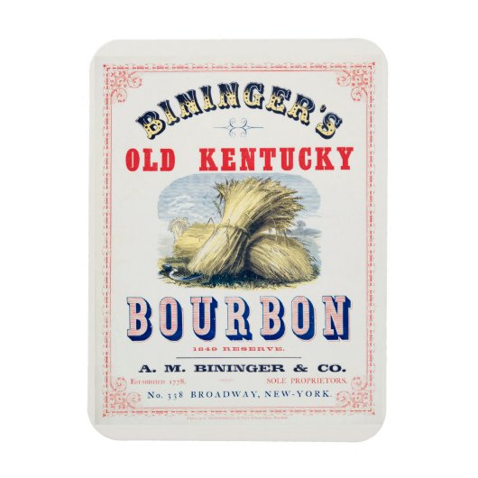 Bininger's Old Kentucky Bourbon 1849 Reserve. Magnet (Vertikal)