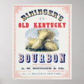 Bininger's Old Kentucky Bourbon 1849 Reserve. Poster (Vorne)