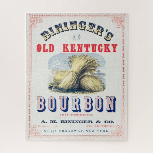 Bininger's Old Kentucky Bourbon 1849 Reserve. Puzzle (Vertikal)