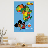 Bino und Fino I Liebe Africa Poster Blue (Küche)