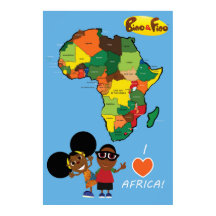 Bino und Fino I Liebe Africa Poster Blue