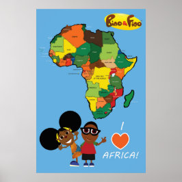 Bino und Fino I Liebe Africa Poster Blue