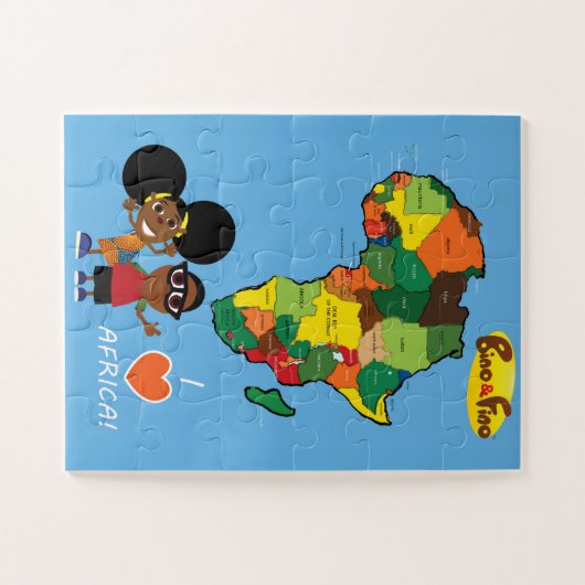 Bino und Fino I Liebe Afrika Jigsaw Puzzle Blue (Horizontal)