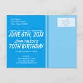 Binoculars Sailboat 70. Geburtstag Save the Date Ankündigungspostkarte (Rückseite)