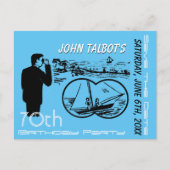 Binoculars Sailboat 70. Geburtstag Save the Date Ankündigungspostkarte (Vorderseite)