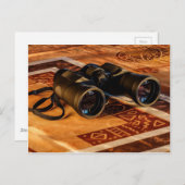 Binokulare, Glyphen, Bilder, Explorer, Reise Postkarte (Vorne/Hinten)