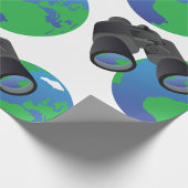 Binokulare und Erde Geschenkpapier