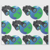 Binokulare und Erde Geschenkpapier (Flach)