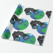Binokulare und Erde Geschenkpapier (Ungerollt)