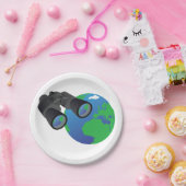 Binokulare und Erdpapiere-Teller Pappteller (Party)