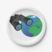 Binokulare und Erdpapiere-Teller Pappteller (Vorderseite)