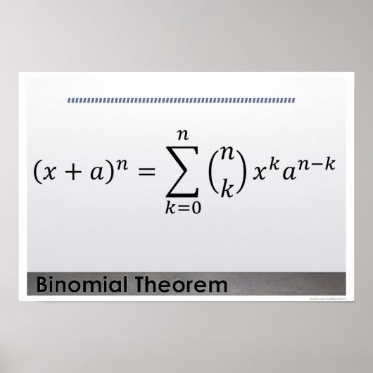 Binomial Theorem Formel Math Poster (Vorne)