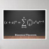 Binomial Theorem Formel Math Poster (Vorne)