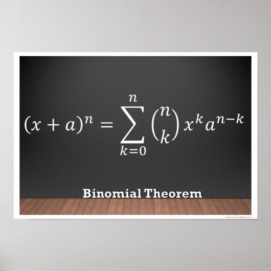 Binomial Theorem Formel Math Poster (Vorne)