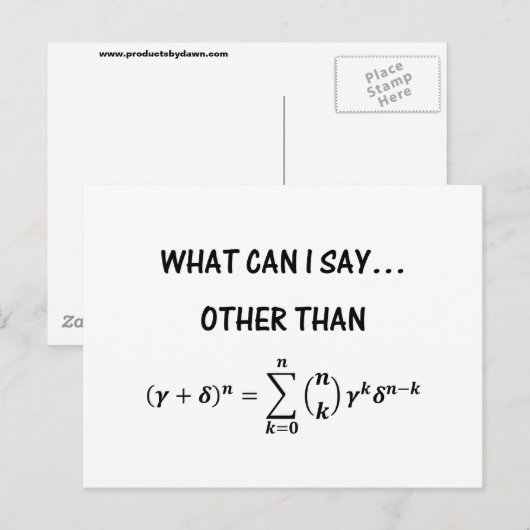 Binomial Theorem Postkarte (Vorne/Hinten)