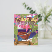 Bintan Island Indonesien Reiseplakat Postkarte (Stehend Vorderseite)