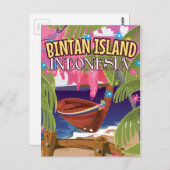 Bintan Island Indonesien Reiseplakat Postkarte (Vorne/Hinten)