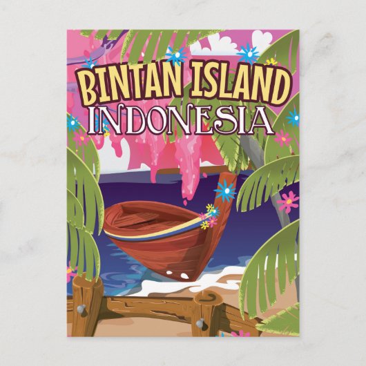 Bintan Island Indonesien Reiseplakat Postkarte (Vorderseite)