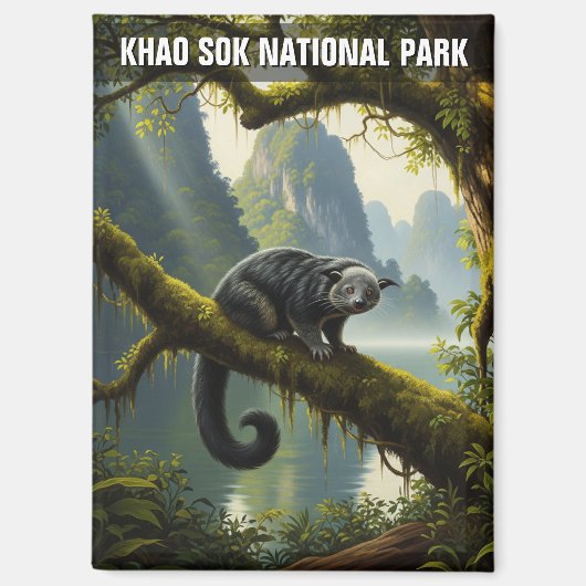 Binturong in Khao Sok National Park Thailand Magnet (Vorderseite)