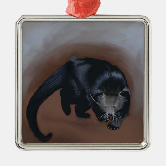 Binturong Silbernes Ornament (Vorne)