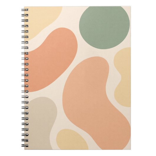 Bio Abstrakte Formen Notebook - Minimalistisch Boh Notizblock (Vorderseite)