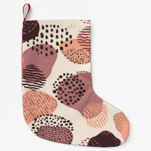 Bio, Abstrakte Formen, rot braun. Kleiner Weihnachtsstrumpf
