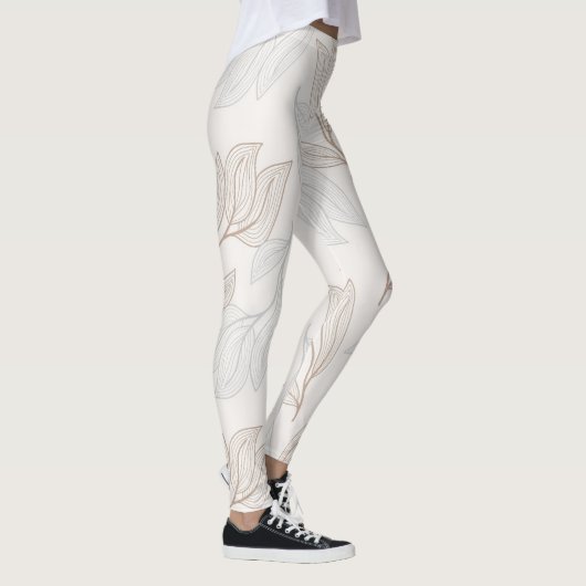 Bio Abstrakte Leaf-Design-Leggings Leggings (Rechts)