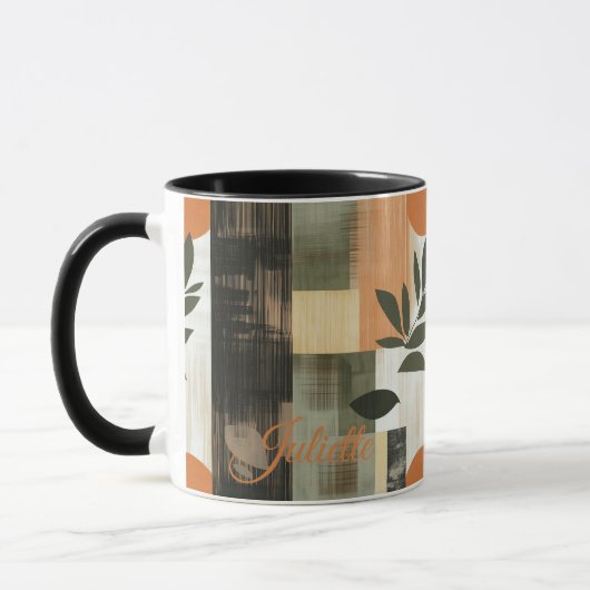 Bio Abstrakte Tasse - Personalisiert erthy Botanic (Links)