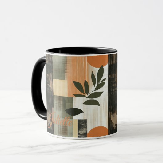 Bio Abstrakte Tasse - Personalisiert erthy Botanic (Vorderseite Links)
