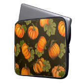 Bio Agrargemüse nahtlos mit orangefarbenem Laptopschutzhülle (Vorderseite Links)