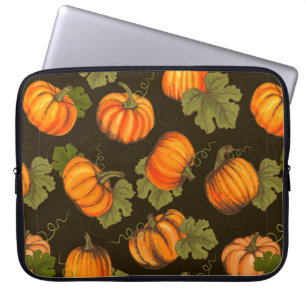 Bio Agrargemüse nahtlos mit orangefarbenem Laptopschutzhülle