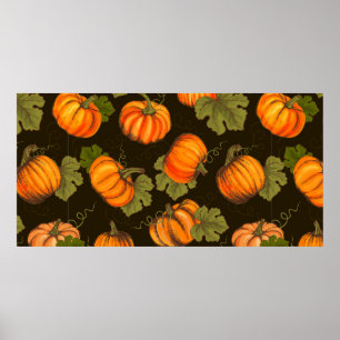 Bio Agrargemüse nahtlos mit orangefarbenem Poster