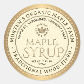 BIO Ahornsirup Traditionelles Holzfeuerzeichen Runder Aufkleber (Vorderseite)