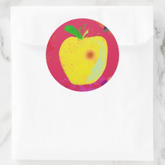 Bio Apfelkleber Runder Aufkleber (Tasche)
