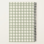 Bio-Aquarell Grün Tartan Gingham Karo Notizblock (Rückseite)