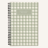 Bio-Aquarell Grün Tartan Gingham Karo Notizblock (Vorderseite)