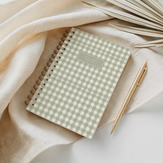 Bio-Aquarell Grün Tartan Gingham Karo Notizblock