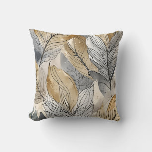 Bio Aquarellkunst, goldgrau Kissen