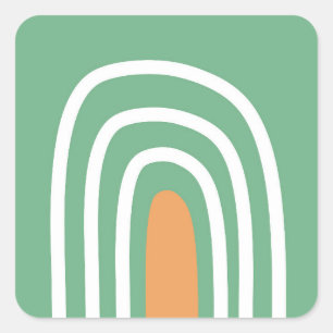 Bio Art Regenbogenlinie Art Quadratischer Aufkleber