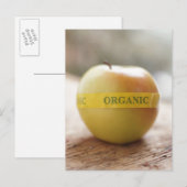 Bio Aufkleber auf Apfel Postkarte (Vorne/Hinten)