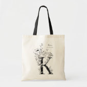 Bio Bauernhaus Blumenbrief K, Monogramm Tragetasche (Vorne)