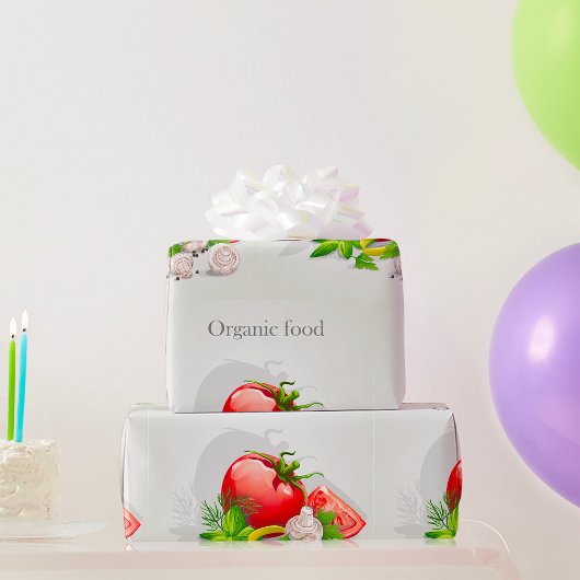 Bio-Bauernhof Frische Gemüse Tomate und Kräuter Geschenkpapier
