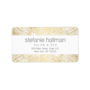 Bio Beauty Gold Tree Rings Muster Adressaufkleber