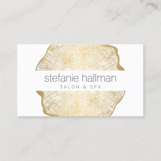 Bio Beauty Gold Tree Rings Salon Visitenkarte (Vorderseite)