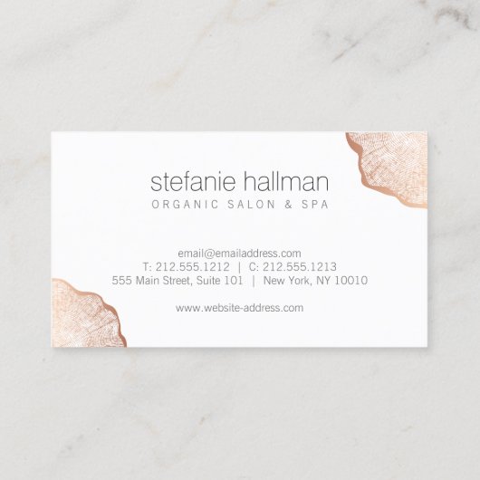 Bio Beauty Rose Goldene Rings Salon Visitenkarte (Rückseite)