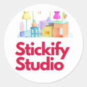 Bio/Beschreibung (für Shop oder Profil): Runder Aufkleber (Vorderseite)