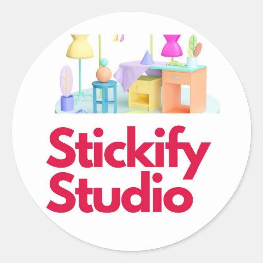 Bio/Beschreibung (für Shop oder Profil): Runder Aufkleber (Vorderseite)