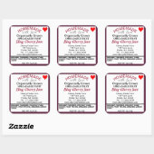 Bio Bing Cherry Jam Canning Name Quadratischer Aufkleber (Blatt)