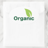 Bio Blatt Ovaler Aufkleber (Tasche)